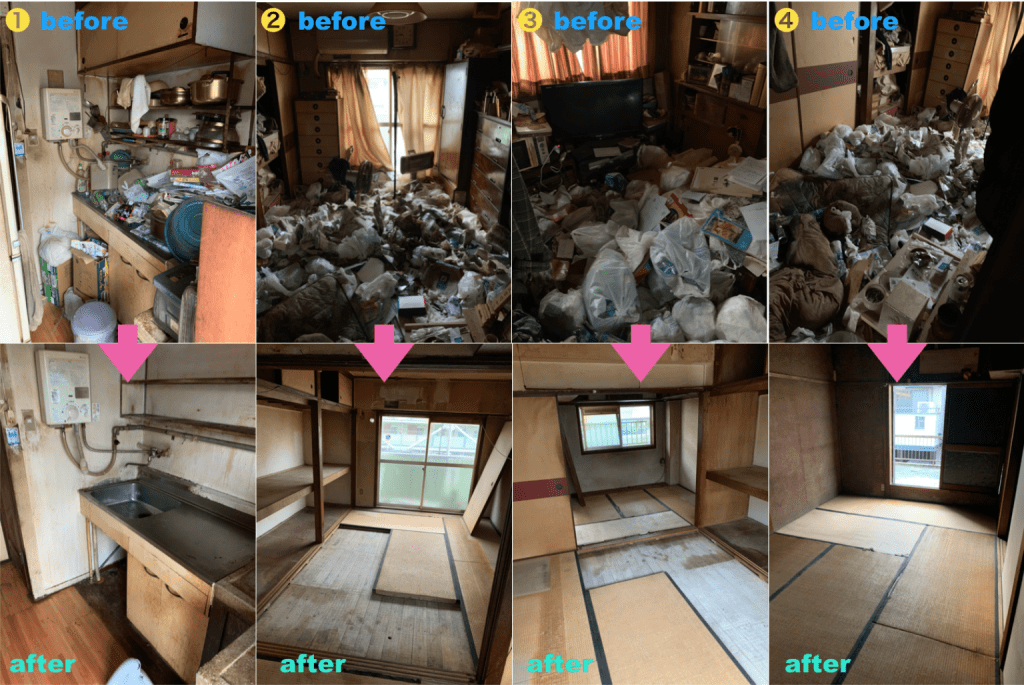 遺品整理の作業風景