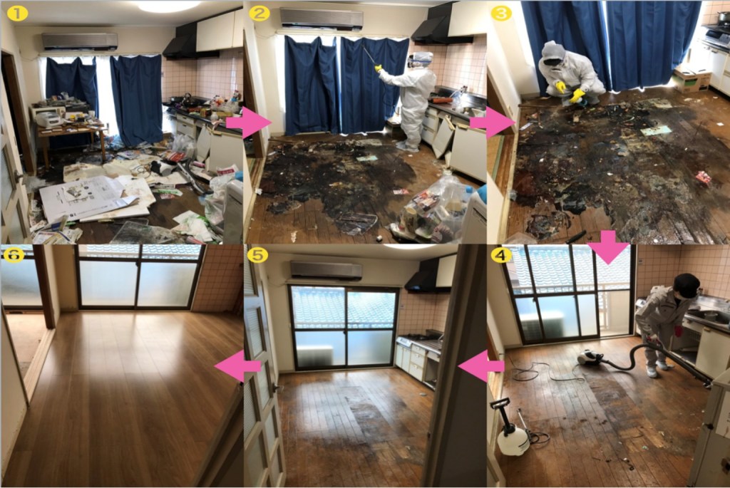 特殊清掃の作業風景